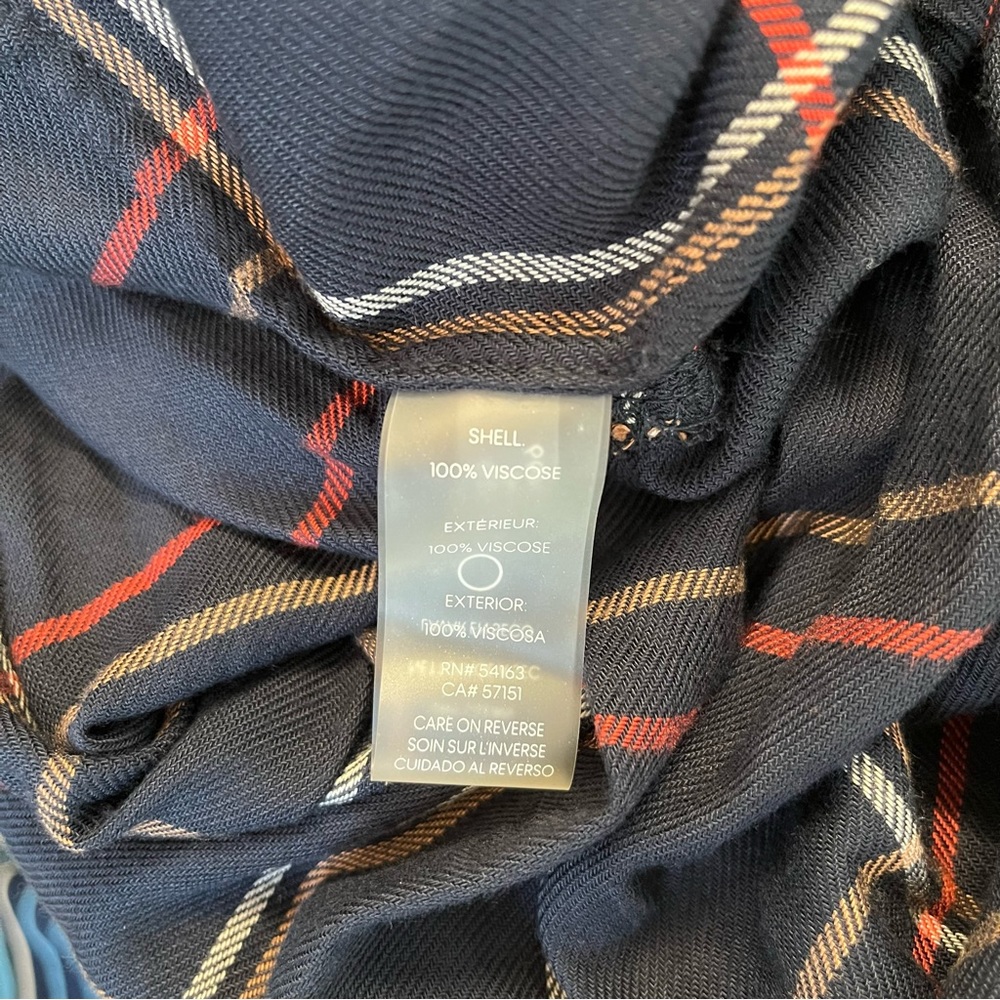 TOMMY HILFIGER | Kensington Long-Sleeve Tiered Plaid Shirtdress Size 6 - Picture 11 of 12